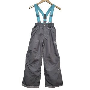 Gerry Kids Ski Snow Pants Bib Overalls Gray‎ Size S 7-8 Adjustable Suspenders